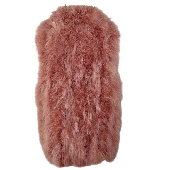 Hot & Delicious LARGE Apricot Dusty Pink Feather Vest Festival Western - Picture 4 of 9